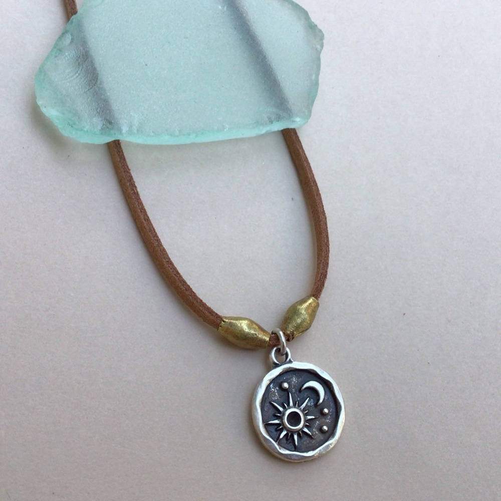 Suede Cord Sundance Charm Necklace - Picture 11 of 12
